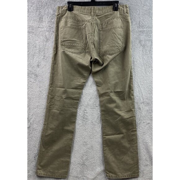 Matchstick Mens Sz XL/34 Olive Green Straight Leg Cotton Chino Pants 5 Pocket - Picture 3 of 8